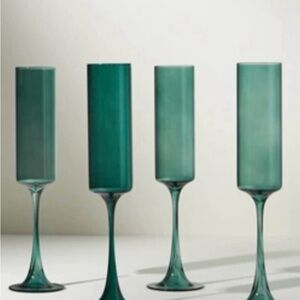 4 Anthropologie flute glasses for champagne wine